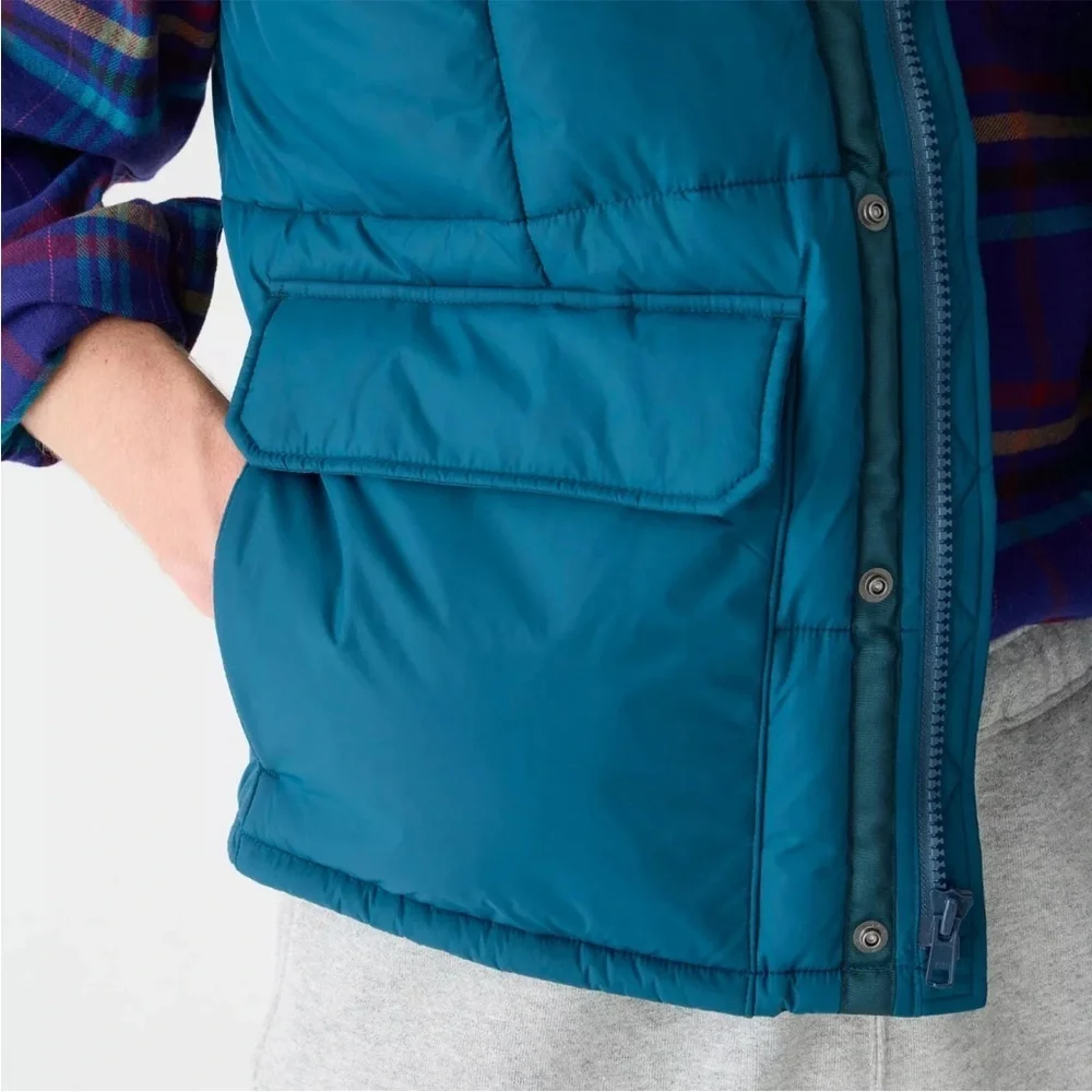 NEW J.Crew Nordic quilted puffer vest with PrimaLoft Size XS Blue